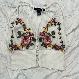 Crochet floral tank top